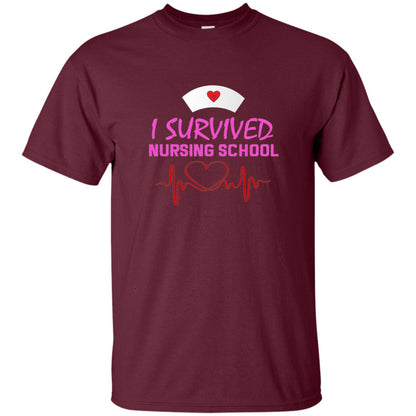 I Survived Nursing School Nursing Survivor Shirt Maroon