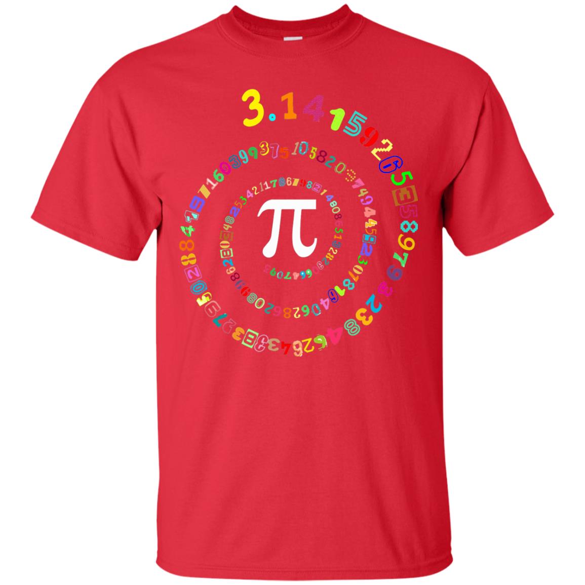 Pi Spiral Novelty Pi Day T-shirt Red