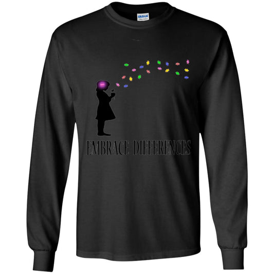 Autism Awareness T-shirt Embrace Differences T-shirt Black
