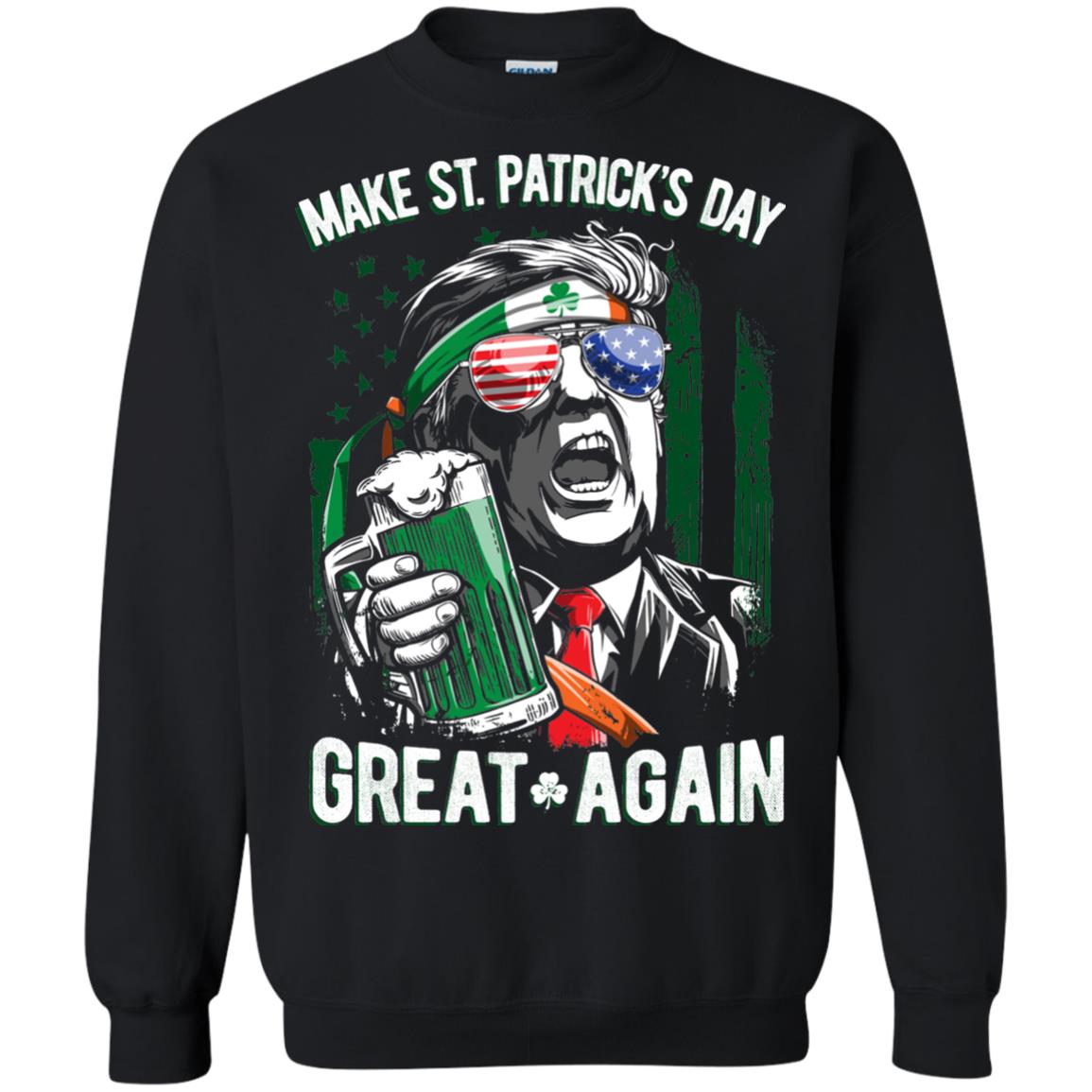 Make St Patricks Day Great Again Trump Leprechaun T-shirt Black