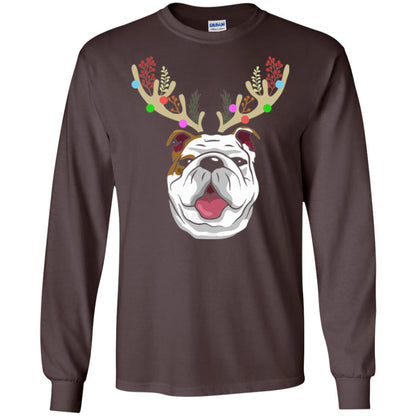 Dog Lovers T-shirt Funny Bulldogs With Antlers Dark Chocolate