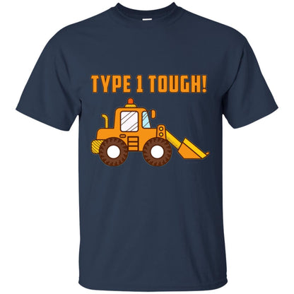 Type 1 Tough Bulldozer Diabetic Diabetes T-shirt Navy