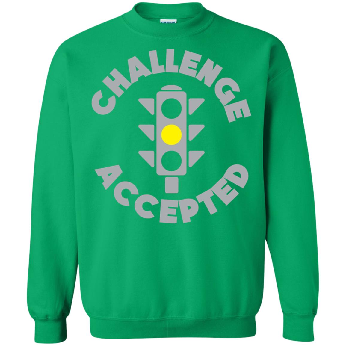 Funny Racing T-shirt Challenge Accepted Yellow Light Car Irish Green