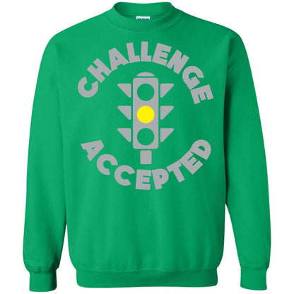 Funny Racing T-shirt Challenge Accepted Yellow Light Car Irish Green