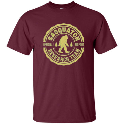 Squatchin Gone T-shirt Finding Sasquatch Bigfoot Research Team Maroon