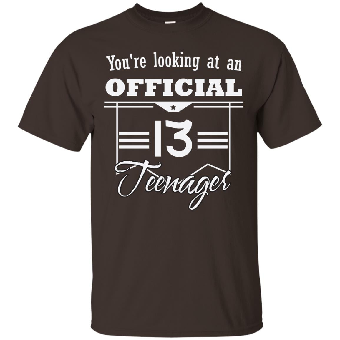 You're Looking At An Official 13 Teenager 13rd Birthday Shirt Dark Chocolate