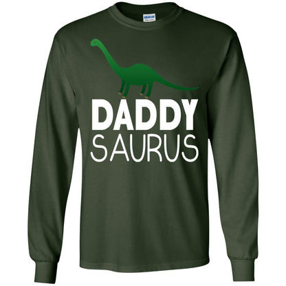 Daddy Saurus Dinosaur Matching Daddy T-shirt Forest Green