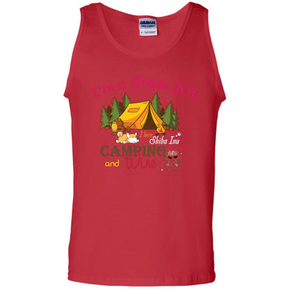 I’m A Simple Girl I Love Shiba Inu Camping And Wine Shirt Red