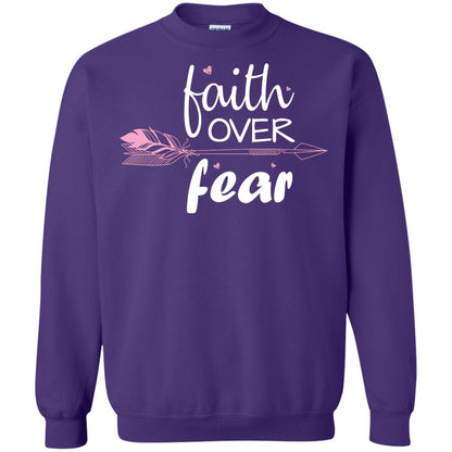 Faith Over Fear Arrow Christian Shirt Purple