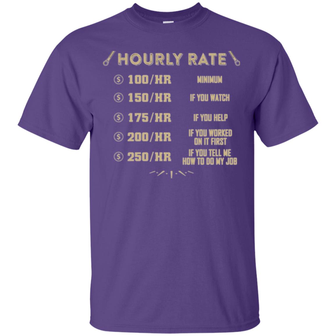 Mechanic T-shirt Mechanic Hourly Rate Purple