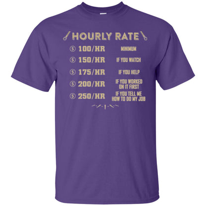 Mechanic T-shirt Mechanic Hourly Rate Purple