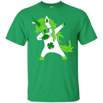 Dabbing Unicorn St Patricks Day Lepricorn T-shirt Irish Green