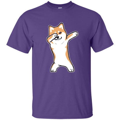 Dog Lover T-shirt Dabbing Shiba Inu Doge Purple