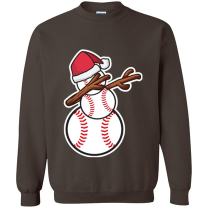 Christmas T-shirt Dabbing Snowman Baseball Dark Chocolate