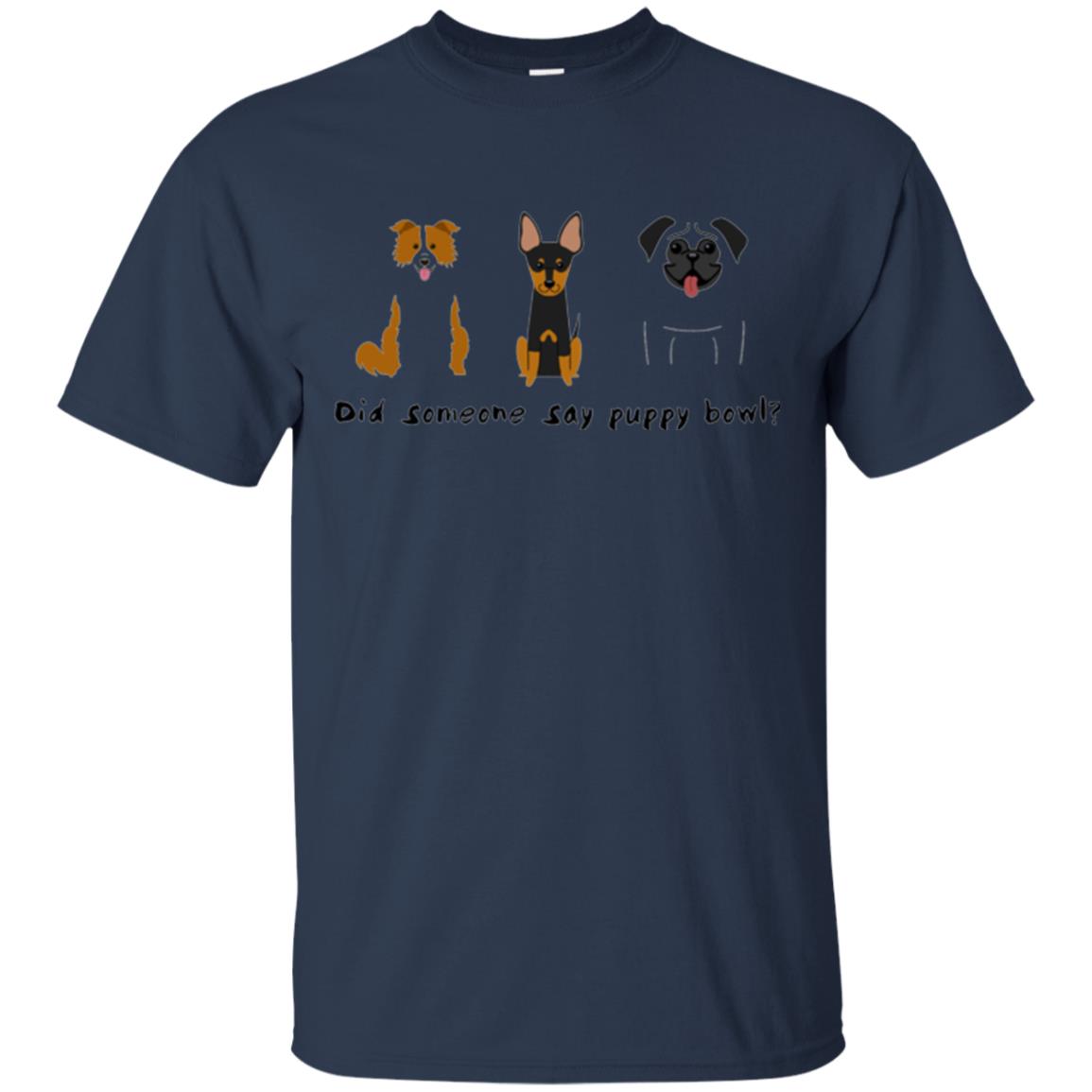 Puppy Bowl Football Funny Dog T-shirt Navy
