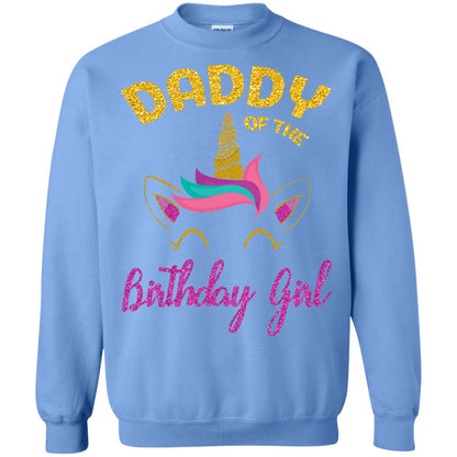 Daddy Mommy Of The Unicorn Birthday Girl T-shirt Carolina Blue