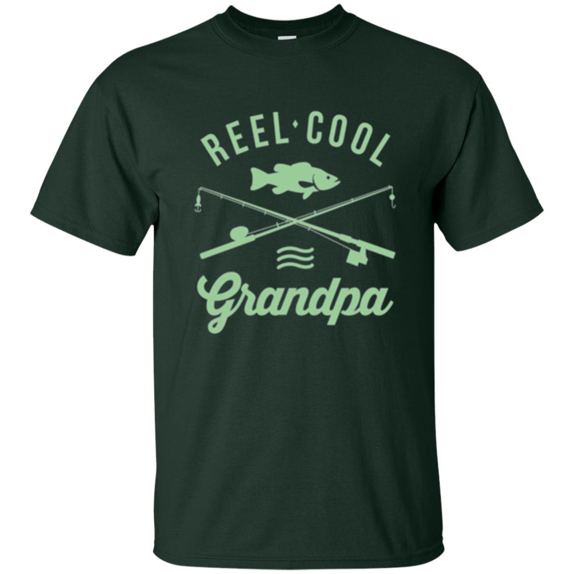 Fisherman T-shirt Retired Grandpa Reel Cool Forest Green