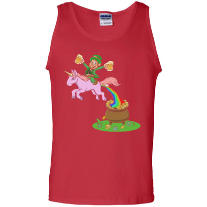 Leprechaun Riding A Unicorn Funny St Patricks Day T-shirt Red