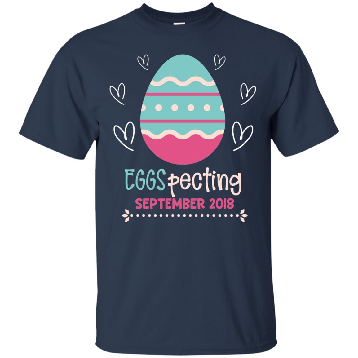 Easter Pregnancy Announcement Shirt Eggspecting September 2018 Navy