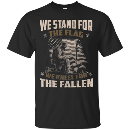 Veteran T-shirt We Stand For The Flag, We Kneel For The Fallen Black