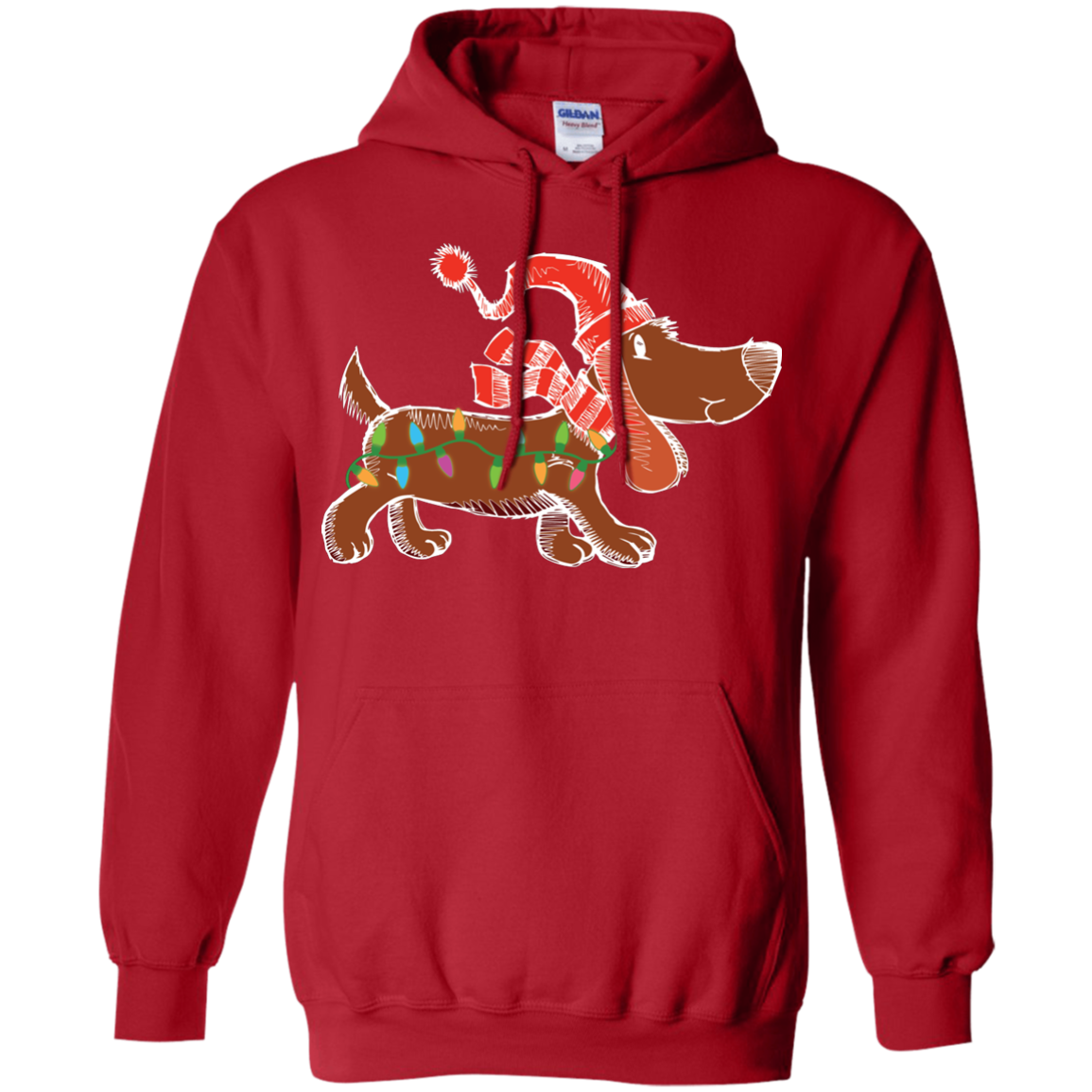 Dog Lover T-Shirt Christmas Lights Labrador Retriever Dog Lover Red