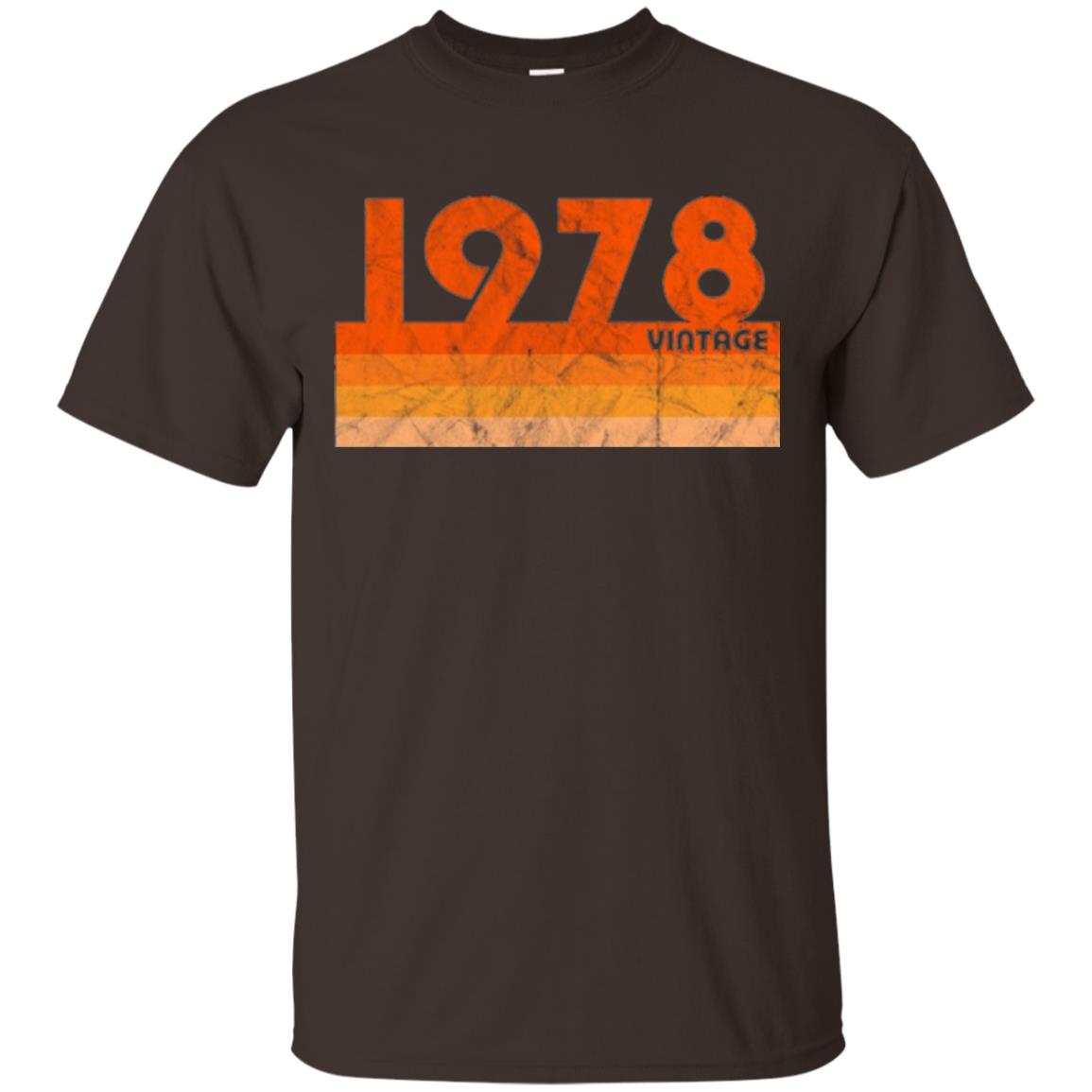 Vintage Retro 1978 T-shirt 40 Years Old Gift T-shirt Dark Chocolate