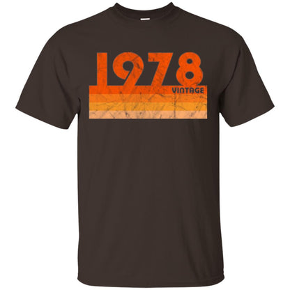 Vintage Retro 1978 T-shirt 40 Years Old Gift T-shirt Dark Chocolate
