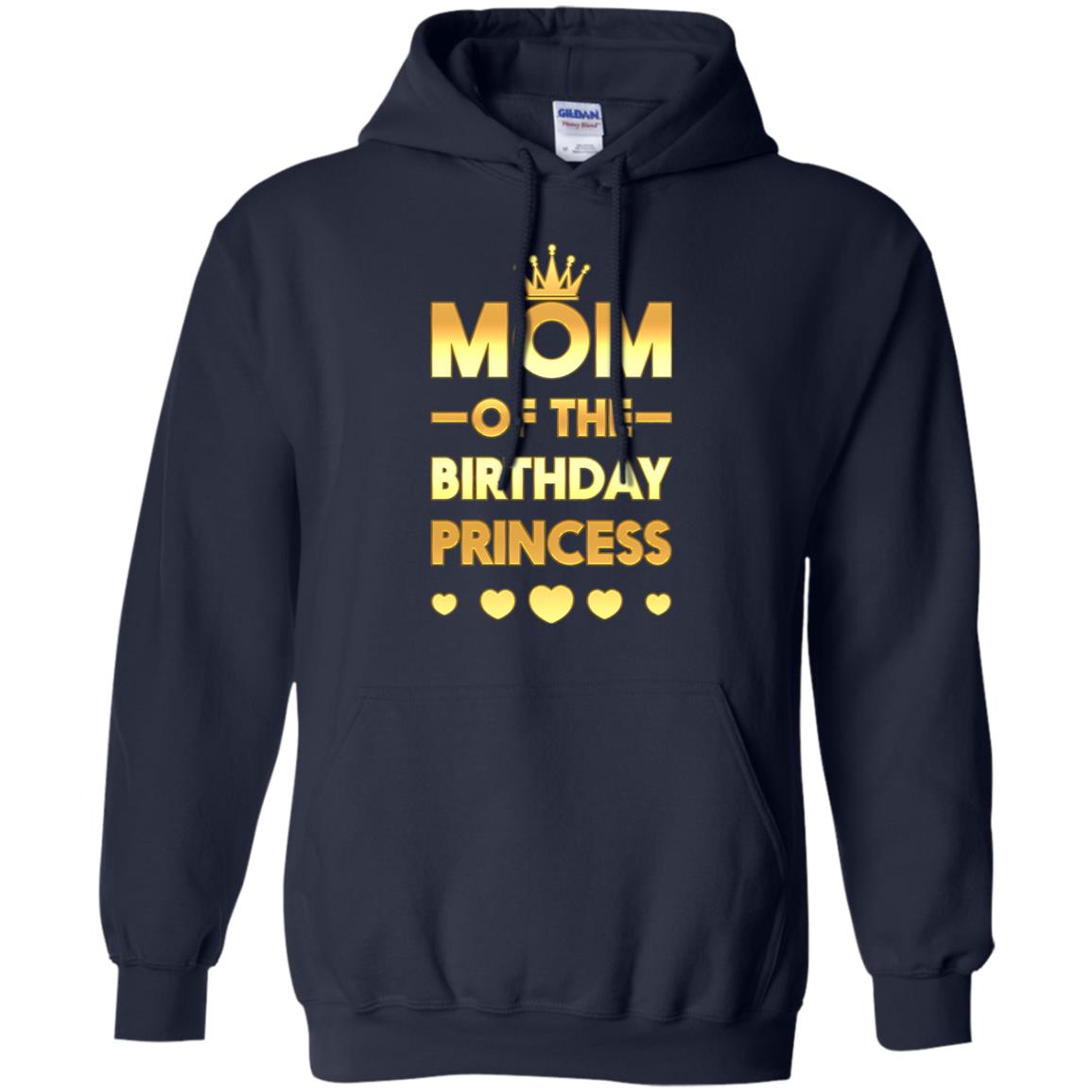 Mom Of The Birthday Princess Family T-shirt Navy
