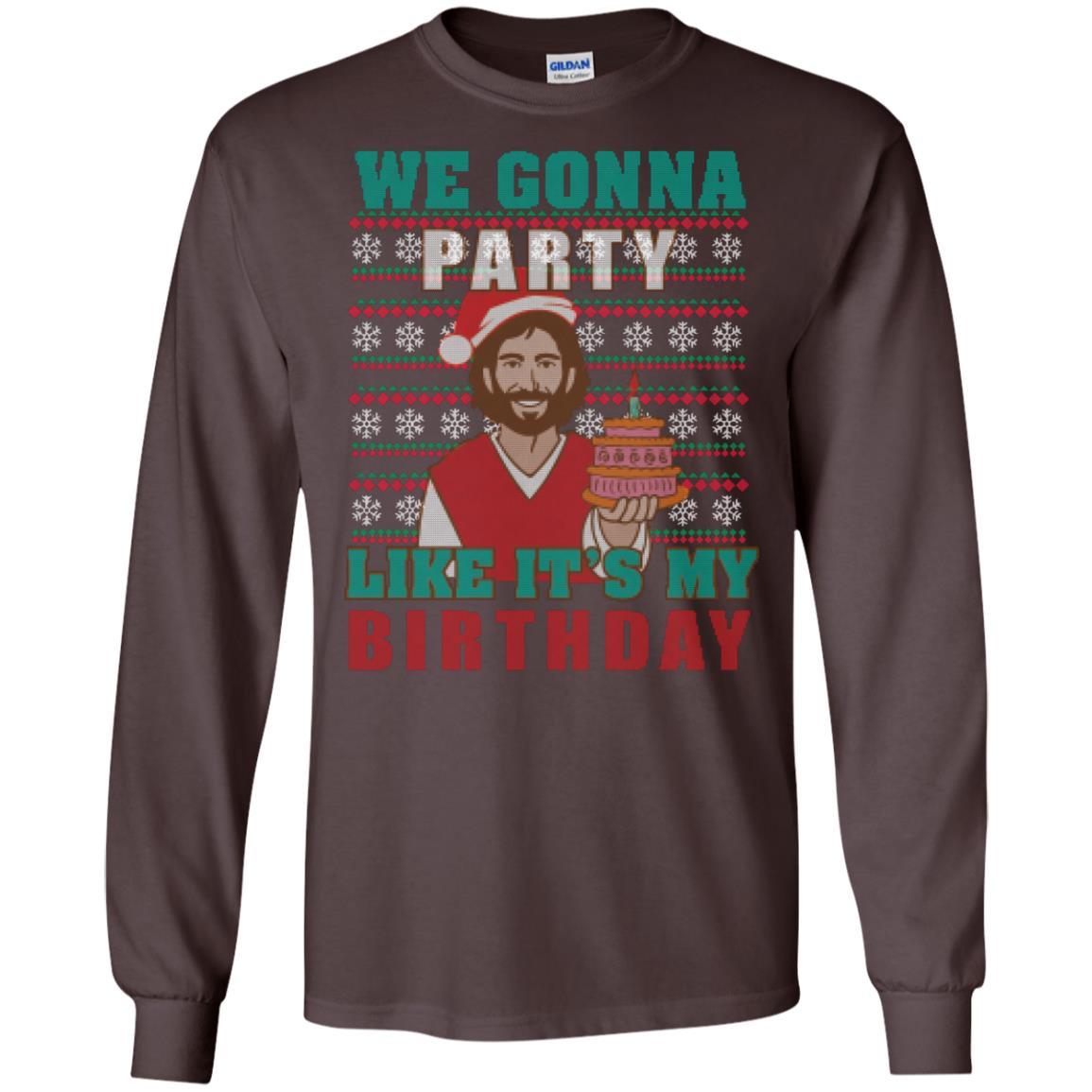 Brithday T-shirt We Gonna Party Like It's My Birthday Dark Chocolate
