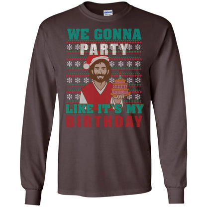 Brithday T-shirt We Gonna Party Like It's My Birthday Dark Chocolate