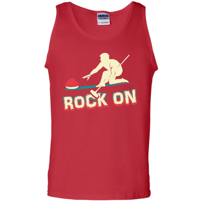 Curling Winter Lover T-shirt Rock On Curling Winter Sports Red