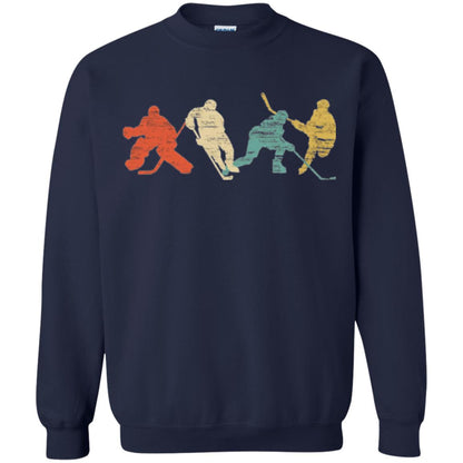 Classic Vintage Style Ice Hockey T-shirt Navy