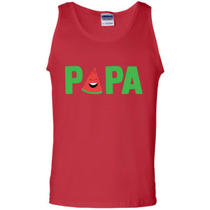 Papa Watermelon Funny Summer Melon Fruit Shirt For MensG220 Gildan 100% Cotton Tank Top