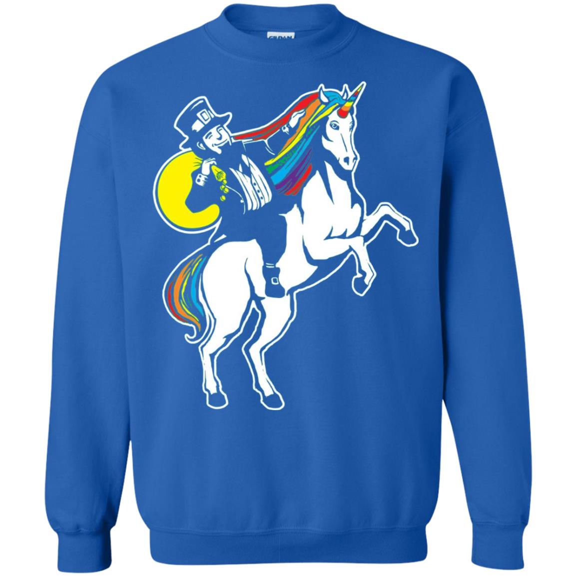Lepricorn Leprechaun Riding Unicorn St Patrick_s Day T-shirt Royal