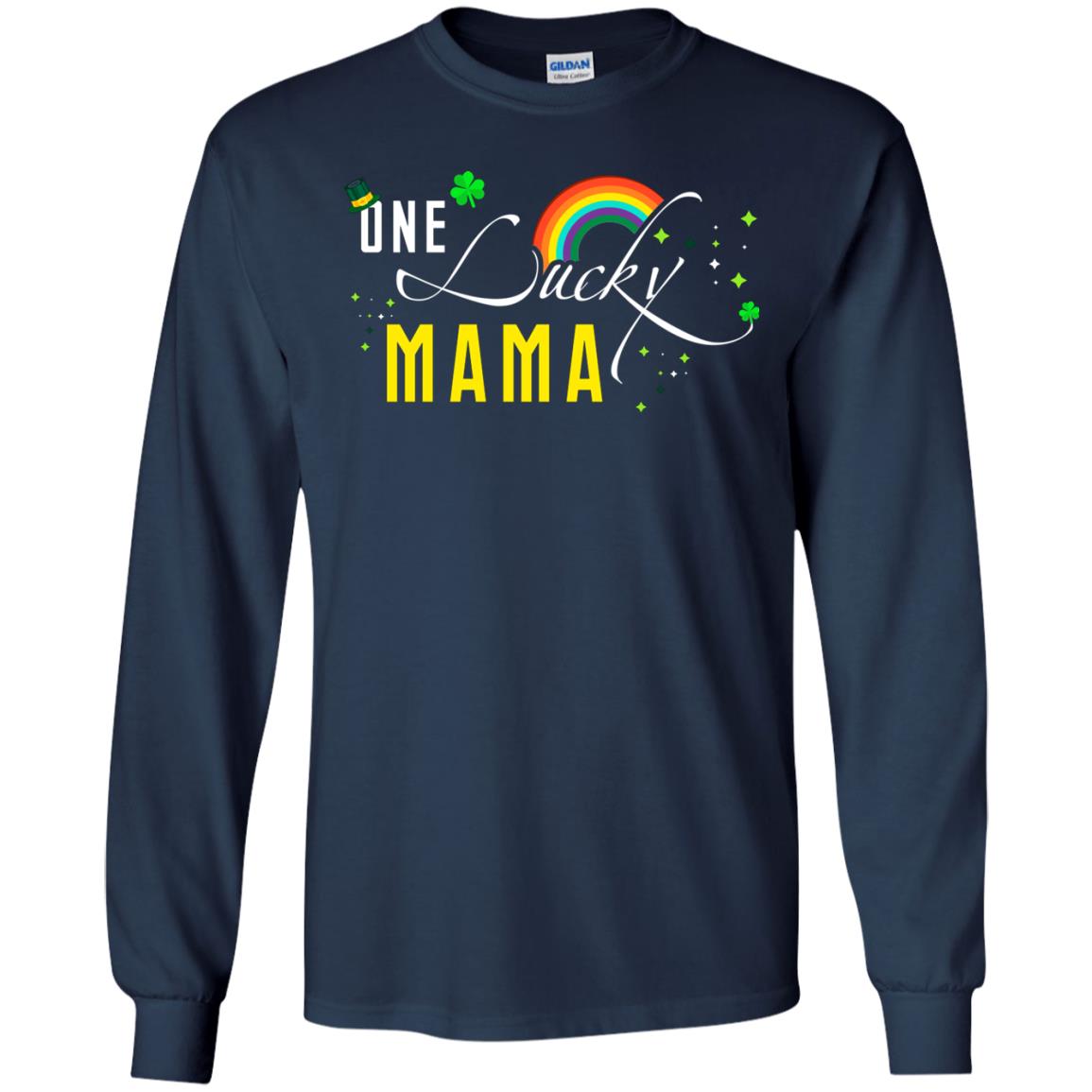 One Lucky Mama St. Patrick_s Day T-shirt Navy