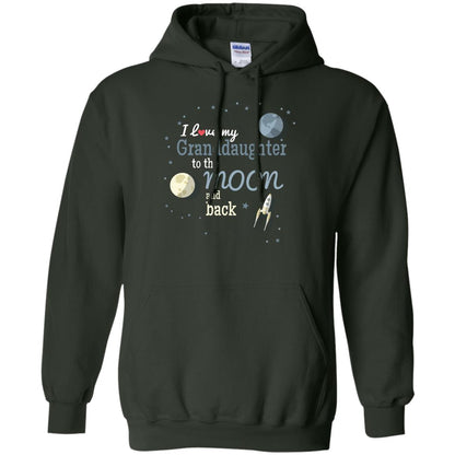 I Love My Granddaughter To The Moon And Back Grandparents Shirt Forest Green
