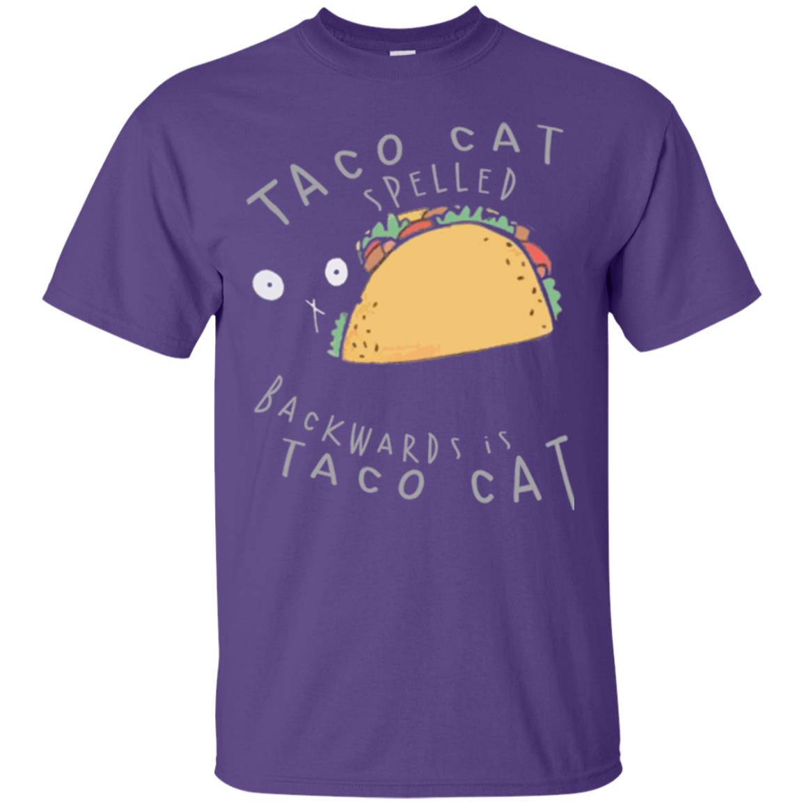 Cat Lovers T-shirt Taco Cat Spelled Backward Is Taco Cat Purple
