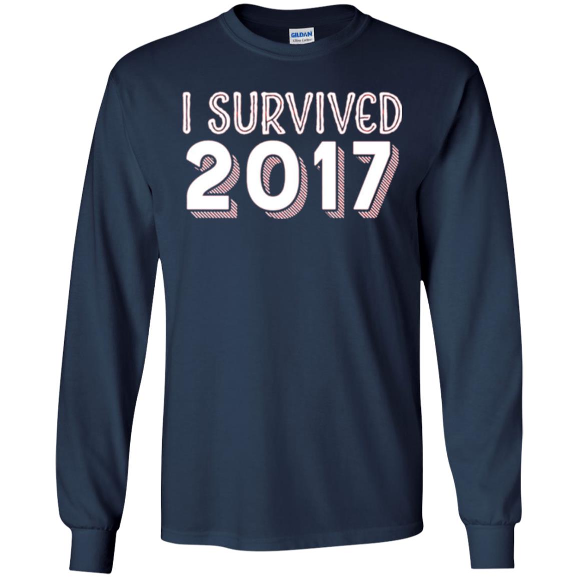 New Year_s T-shirt I Survived 2017 Navy