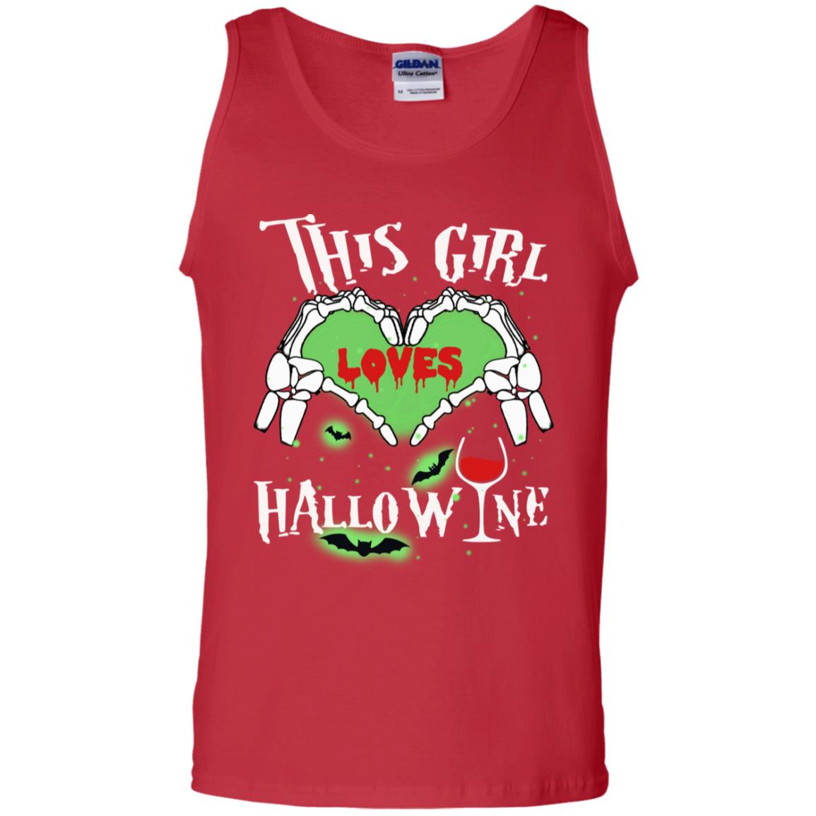This Girl Loves Hallo-wine Funny Halloween Shirt For Wine Lovers Red