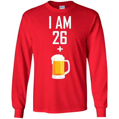 I Am 26 Plus 1 Beer 27th Birthday T-shirt Red