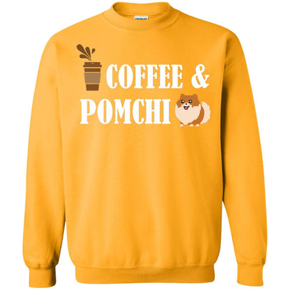 Coffee And Pomchi Lover Shirt Gold