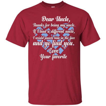 Dear Unclethank For Being My Uncle Family T-shirt Cardinal
