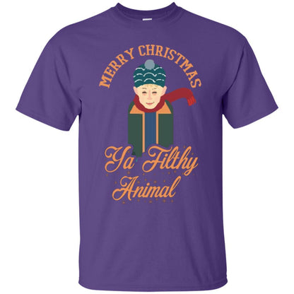Christmas T-shirt Merry Christmas Ya Filthy Animal Purple