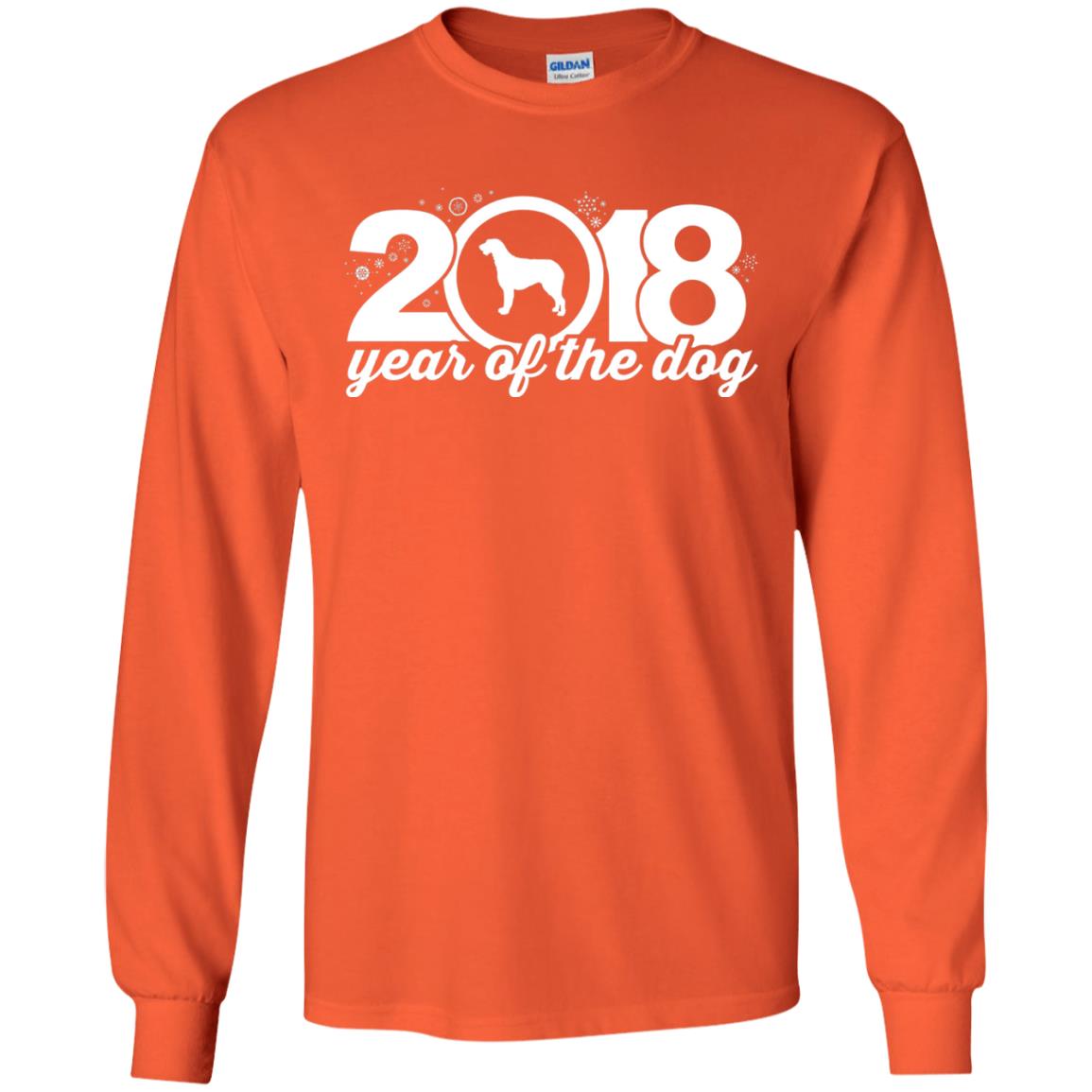 Irish Wolfhound Lover T-shirt 2018 Year Of The Dog New Year Orange