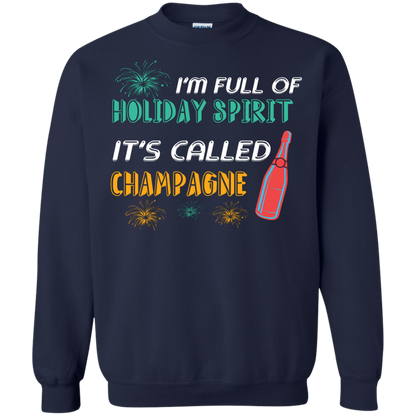 Champagne T-shirt I'm Full Of Holiday Spirit It's Called Champagne Navy