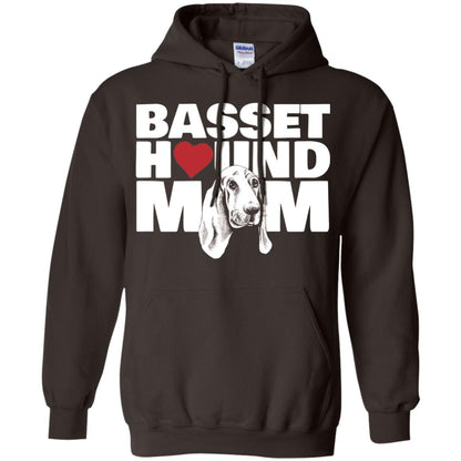 Basset Hound Mom Heart T-shirt Dark Chocolate