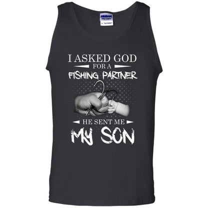Fishing Daddy Shirt I Asked God For A Fishing Partner He Sent Me My Son Black