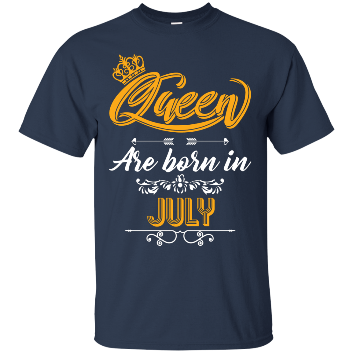 Brithday T-Shirt Queen Are Born In July Navy