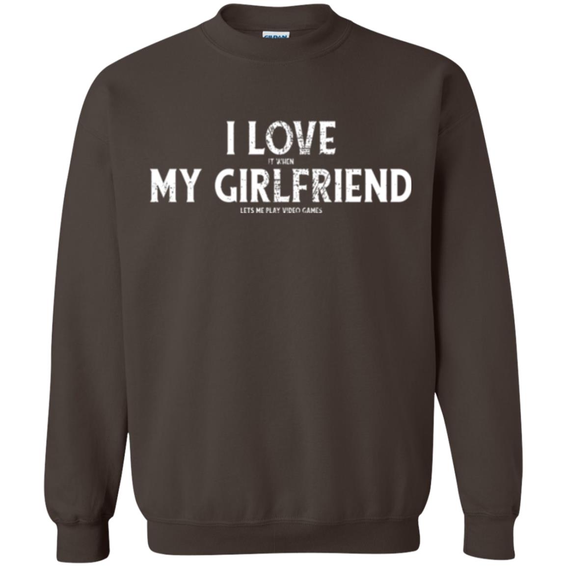 Funny Gamer T-shirt I Love My Girlfriend Lets Me Play Video Games Dark Chocolate