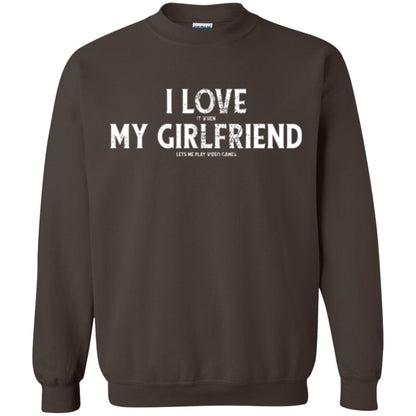 Funny Gamer T-shirt I Love My Girlfriend Lets Me Play Video Games Dark Chocolate